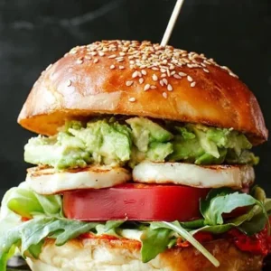 Burger with avocado and tomato