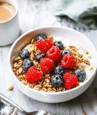 Granola with berries and yogurt