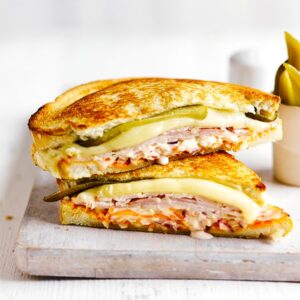 Grilled turkey and cheese sandwich.