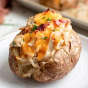 Loaded baked potato with chicken