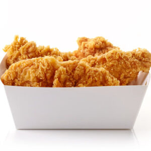 Crispy fried chicken tenders.
