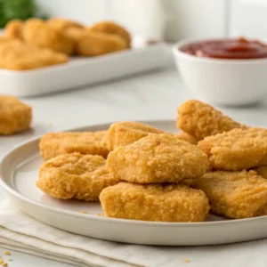 Chicken nuggets on plate