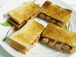 Hot dog toast sandwiches