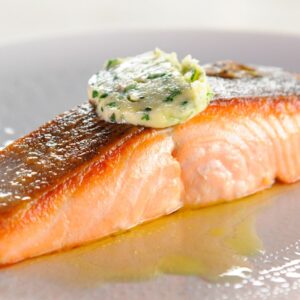 Salmon fillet with herb butter