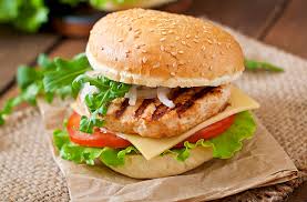 Juicy grilled chicken burger
