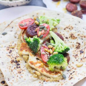 Halloumi and broccoli wrap