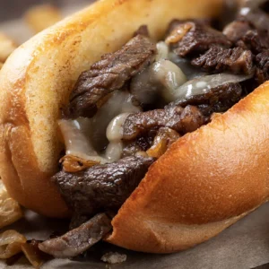 Philly cheesesteak with fries